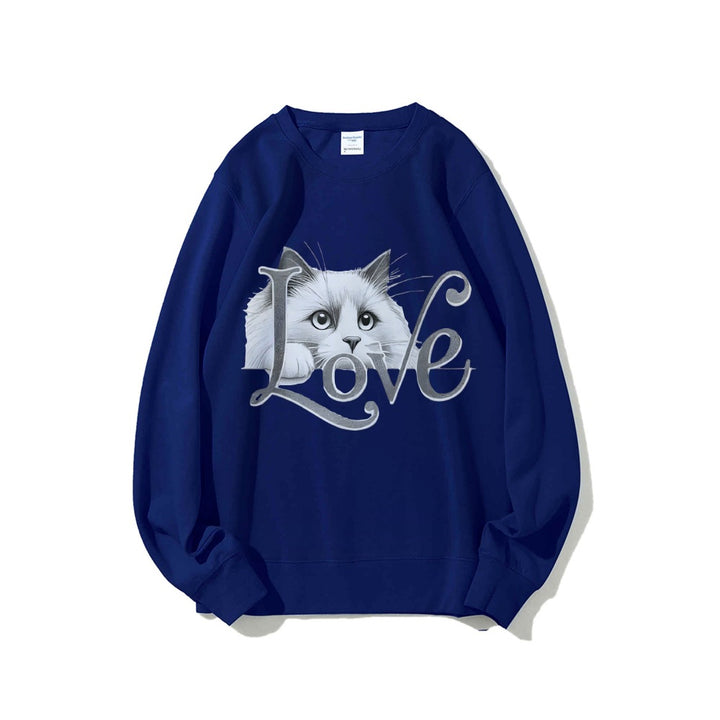 Sweat-shirt pour femmes avec un design de chat ludique et une coupe décontractée Chic & Stil