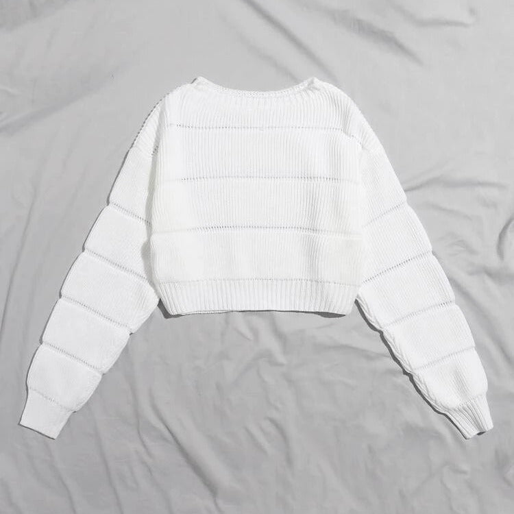 Pull court doux à la mode pour femmes avec design texturé Chic & Stil