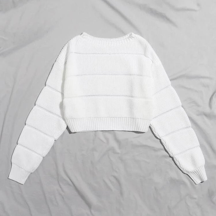 Pull court doux à la mode pour femmes avec design texturé Chic & Stil