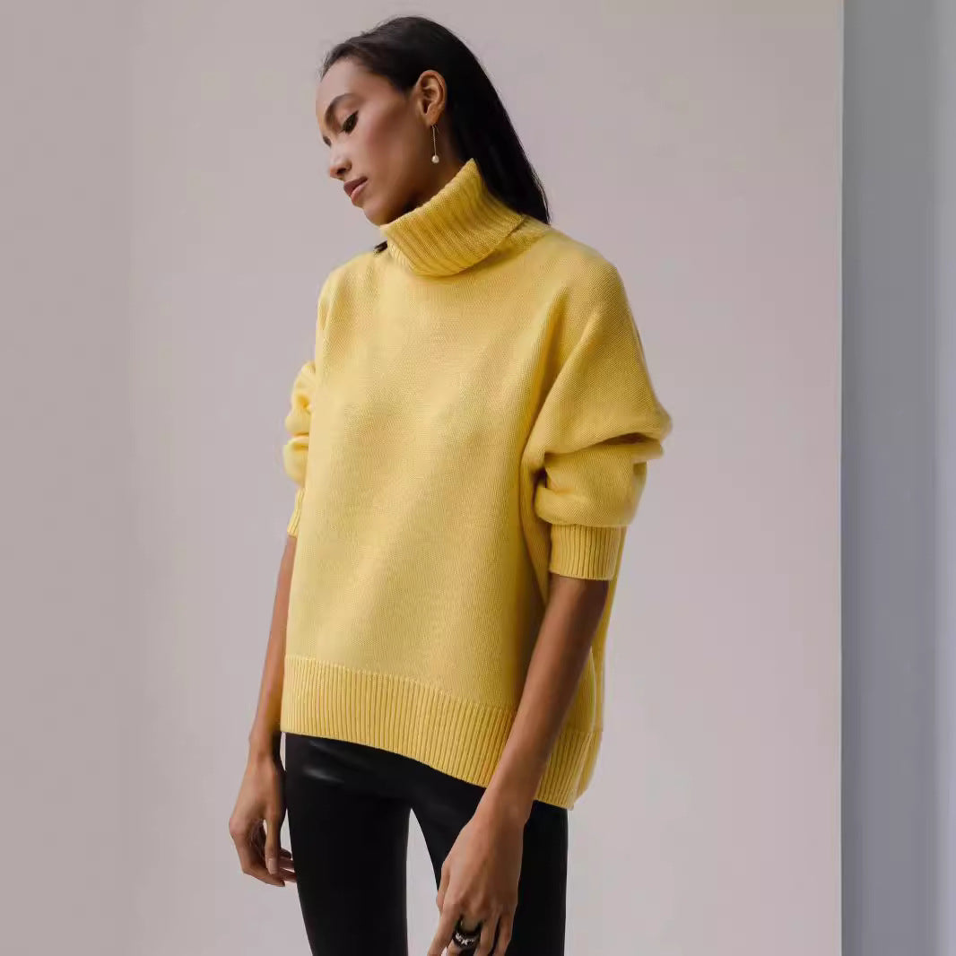 Loop collar sweater for women in soft material Lune London