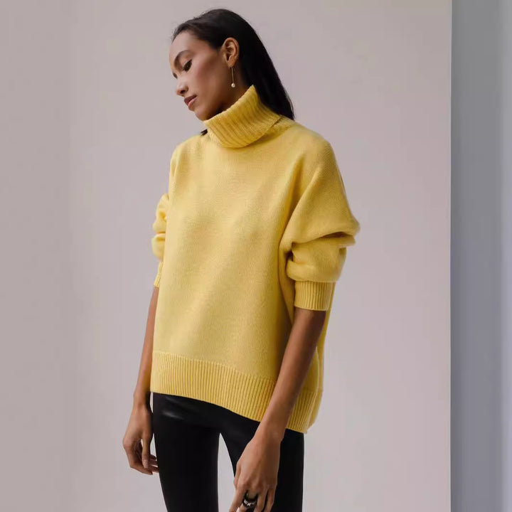 Loop collar sweater for women in soft material Lune London