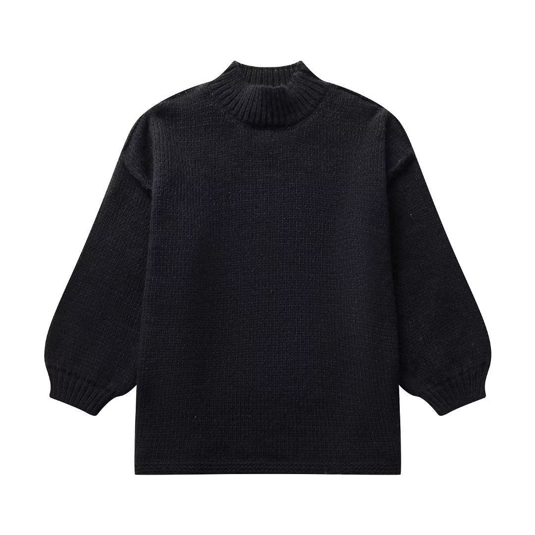 Ladies Large sweater with high collar and balloon sleeves Lune London