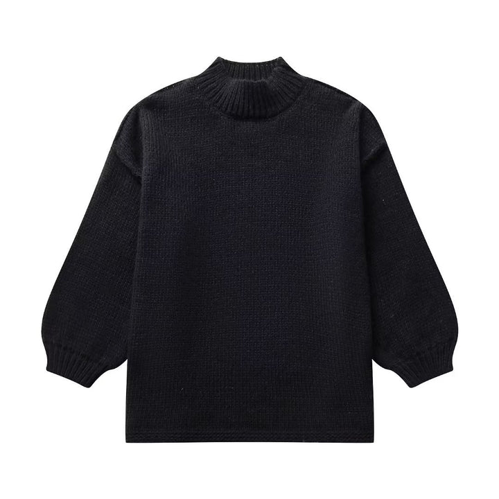 Ladies Large sweater with high collar and balloon sleeves Lune London