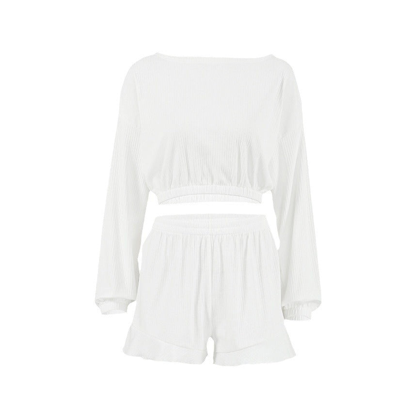 Lune London women's short top set and ruffled shorts