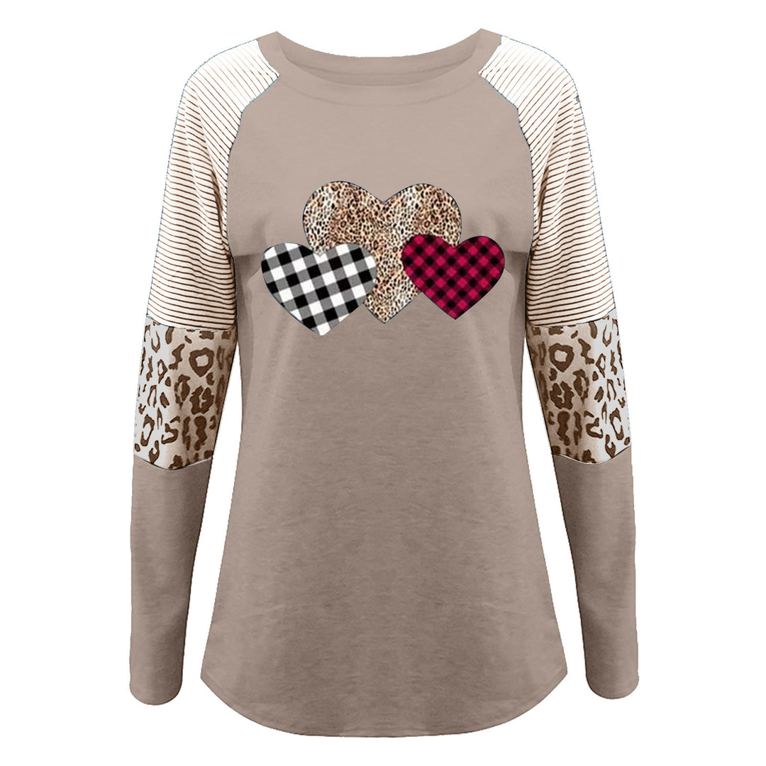 Long-sleeve shirt for ladies with heart-shaped patterns and trendy Lune London patterns