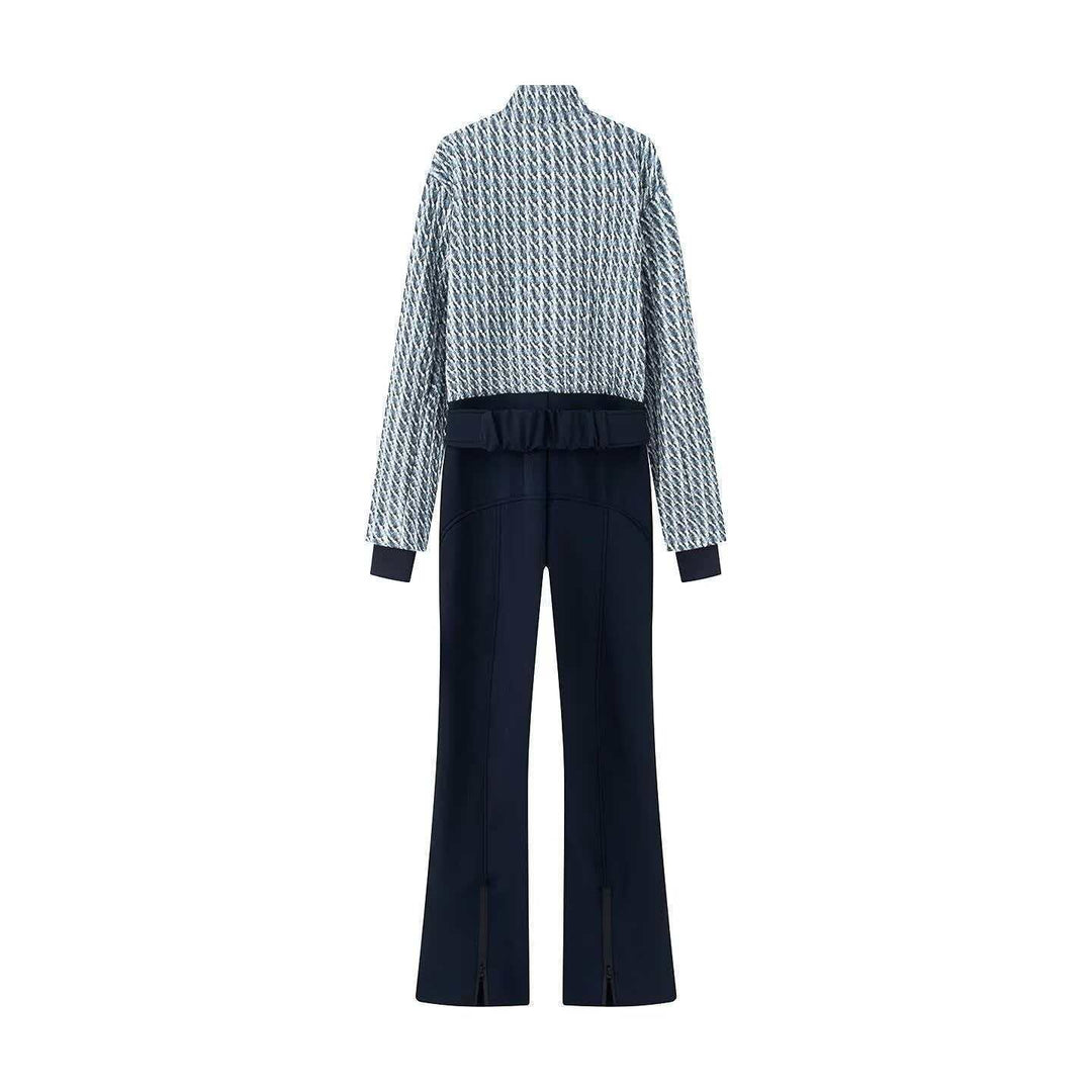 Ensemble de combinaison sportive pour femme avec fermeture éclair tendance et taille élastique Chic & Stil