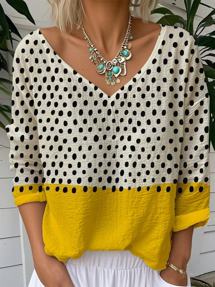 Top for women with polka dot print and chic and stylish color
