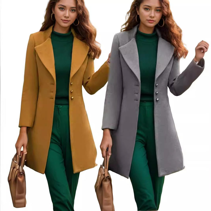 Elegant and fitted trench coat for women with textured fabric Lune London