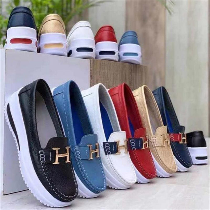 Comfortable Women's Slip-On loafers with wedge sole Lune London