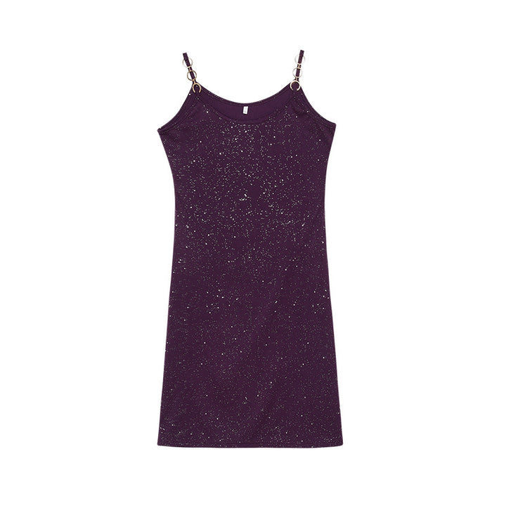 Shimmering mini dress for women with adjustable straps Lune London