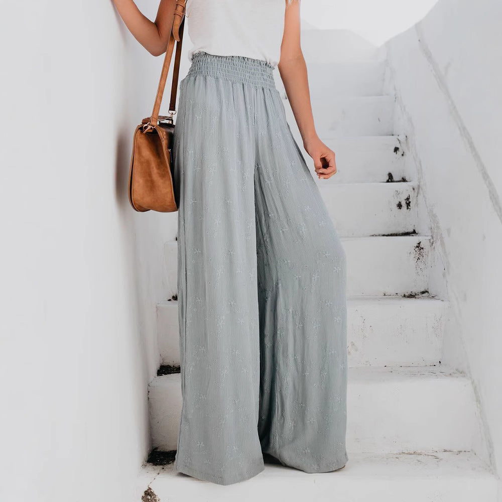 Lune London Floral Print Wide Leg Trousers for Women
