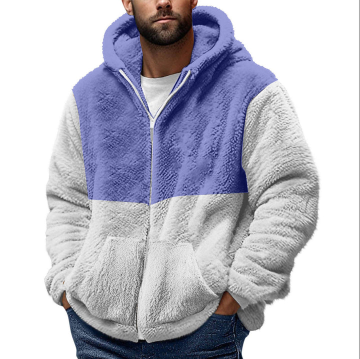 Men's cozy fleece jacket with practical pockets and high collar Chic & Stil