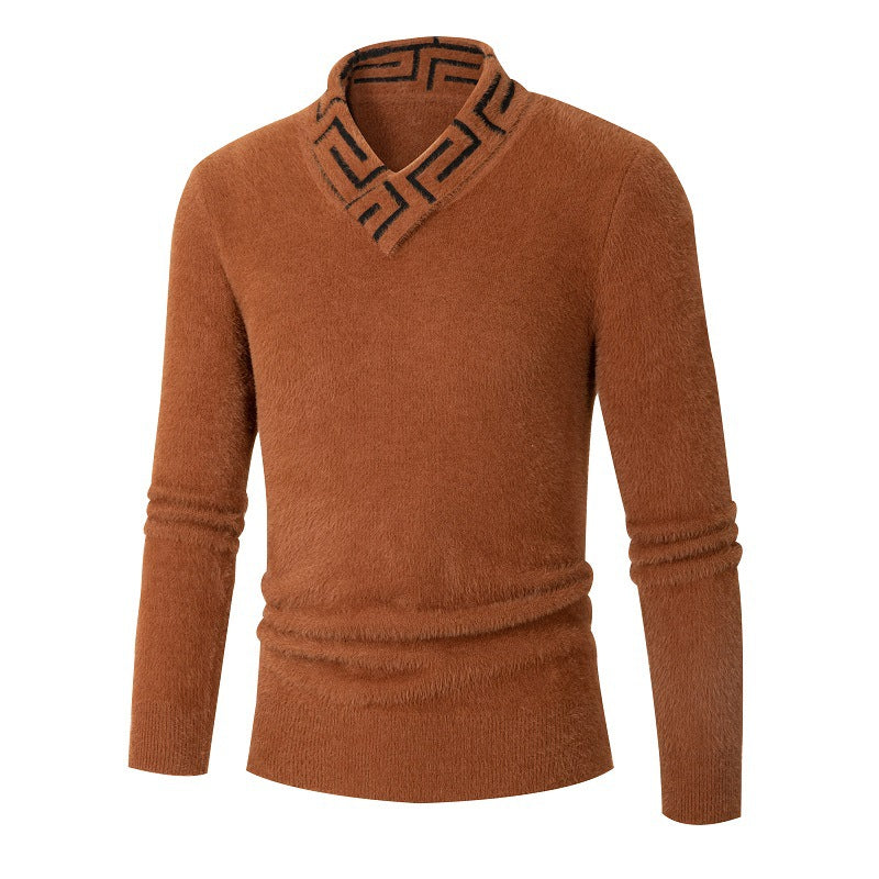 Fashionable men's sweater with an elegant high collar and a textured design Lune London