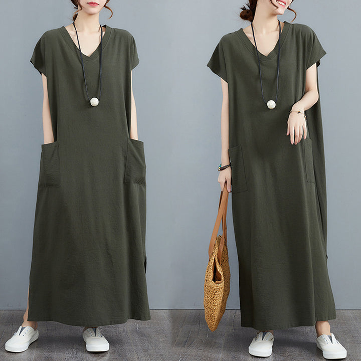 Ladies plus size pocket maxi dress Lune London
