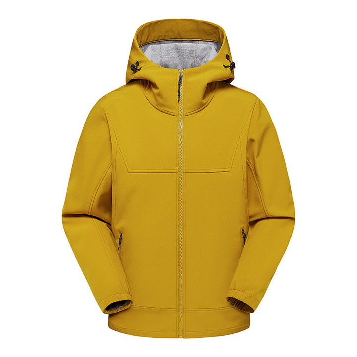 Multifunctional technical jacket for men with adjustable hood and water-repellent material Lune London