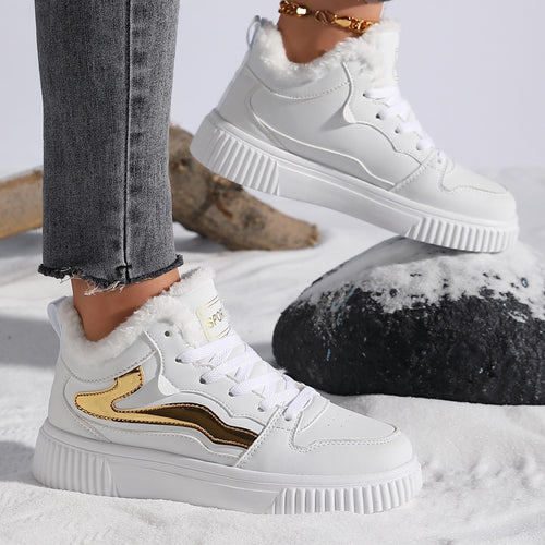 Women High-top Sneakers with Warm Fleece Lining and Non-slip Sole Lune London