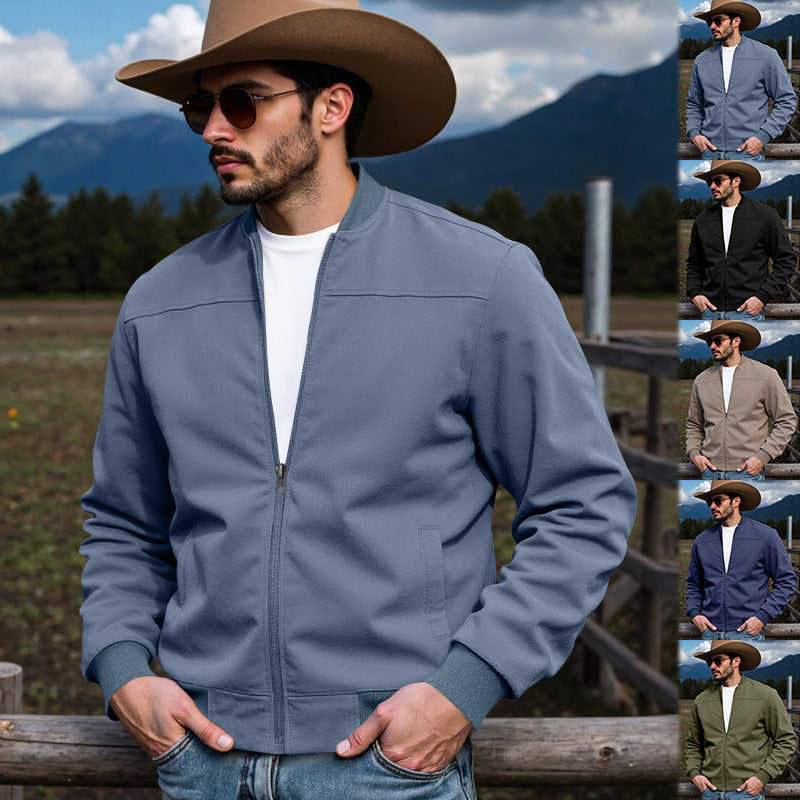 Trendy bomber jacket for men in high-quality synthetic leather and with elastic cuffs Lune London