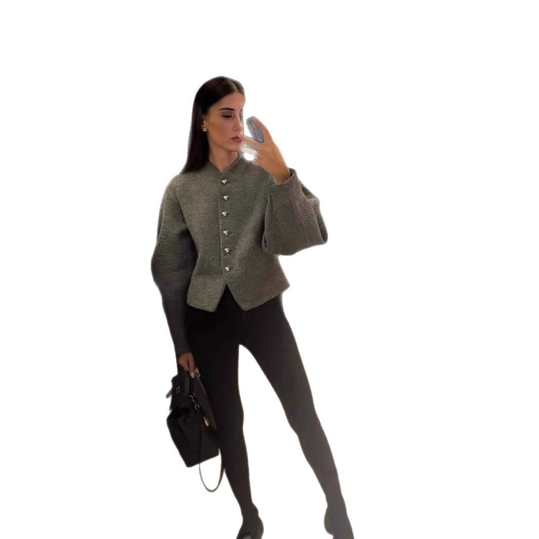 Women's comfortable wool jacket with stylish button details Lune London