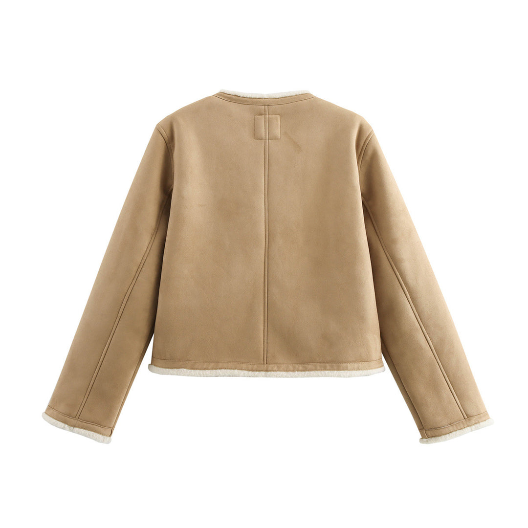 Teddy jacket for women with button details and two applied pockets Lune London