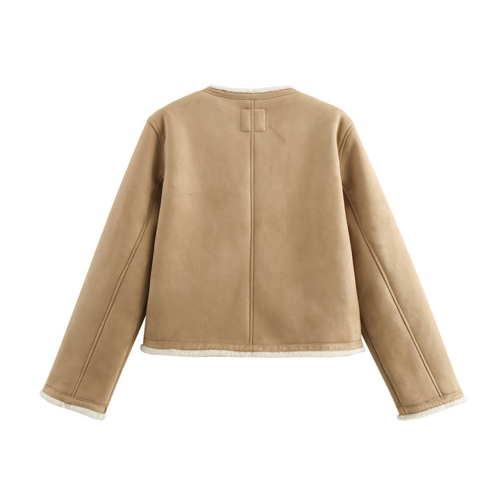 Teddy jacket for women with button details and two applied pockets Lune London