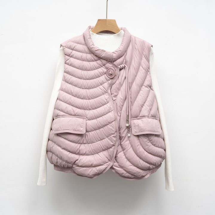 Padded vest for ladies with innovative cut and functional pockets Lune London