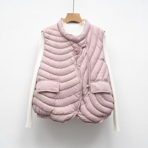 Padded vest for ladies with innovative cut and functional pockets Lune London