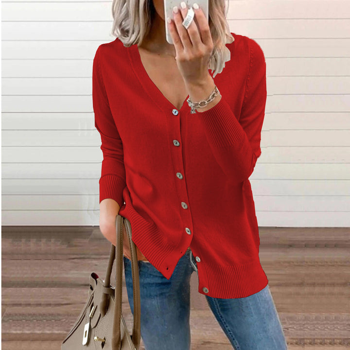 Cardigan for ladies with buttoned front and V-neck Lune London