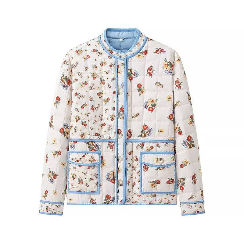 Ladies Blossom Stitched Padded Jacket with Practical Pocket and Modern Cut Lune London