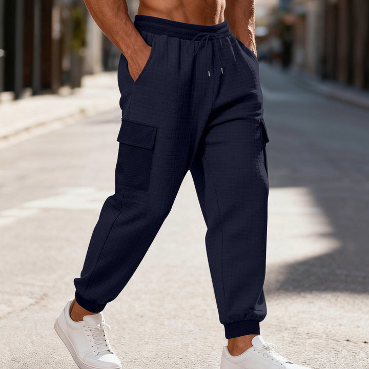 Men's Cargo Jogging Pants with Elastic Waistband and Practical Pockets Lune London