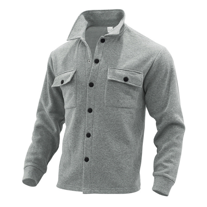 Casual shirt jacket for men with practical pockets and modern high collar Lune London