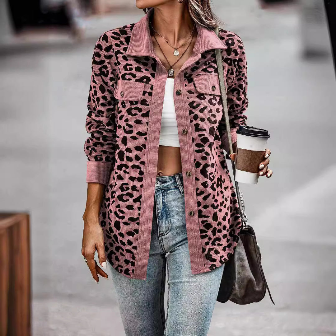 Casual linen jacket for women in animal print Lune London