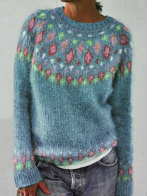 Pull en tricot pour femmes avec un motif vibrant et une coupe confortable Chic & Stil
