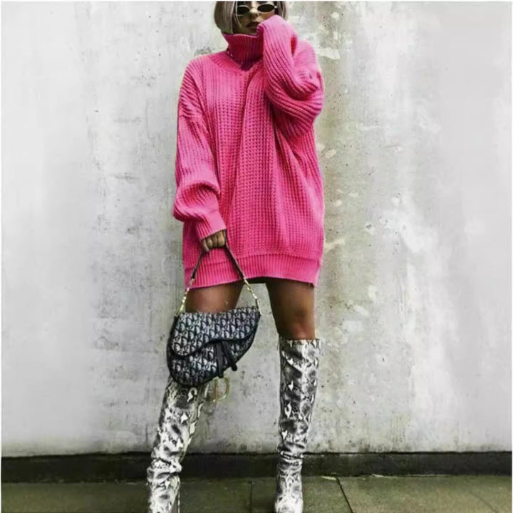Oversized knit sweater for women with a modern textured pattern Lune London