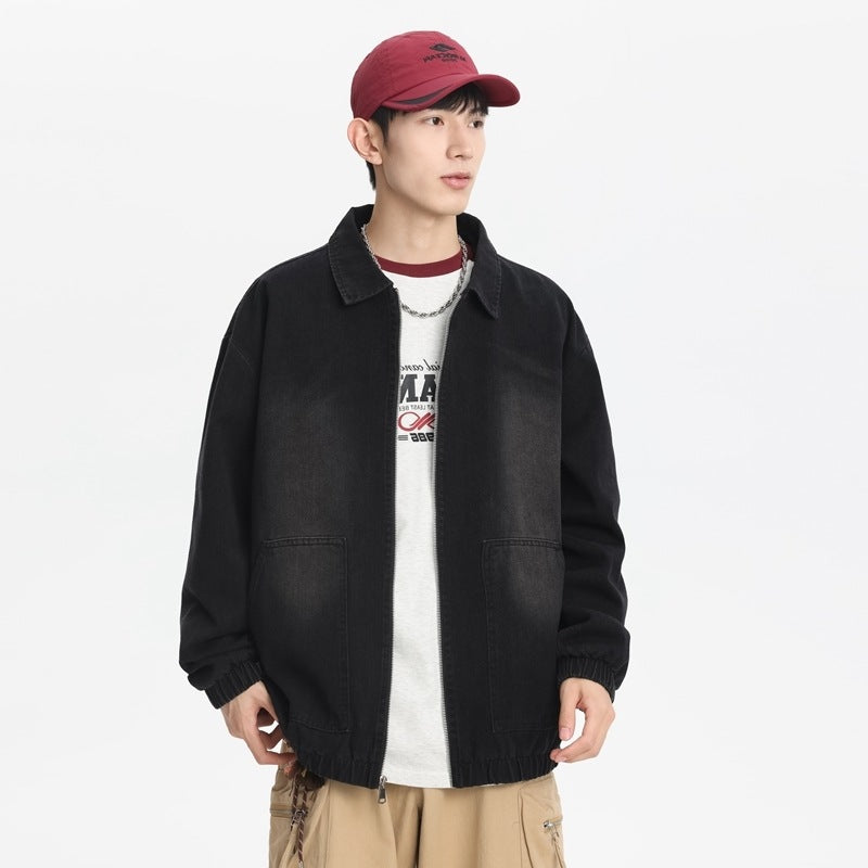 Casual denim jacket for men with elastic cuffs and practical pockets Lune London