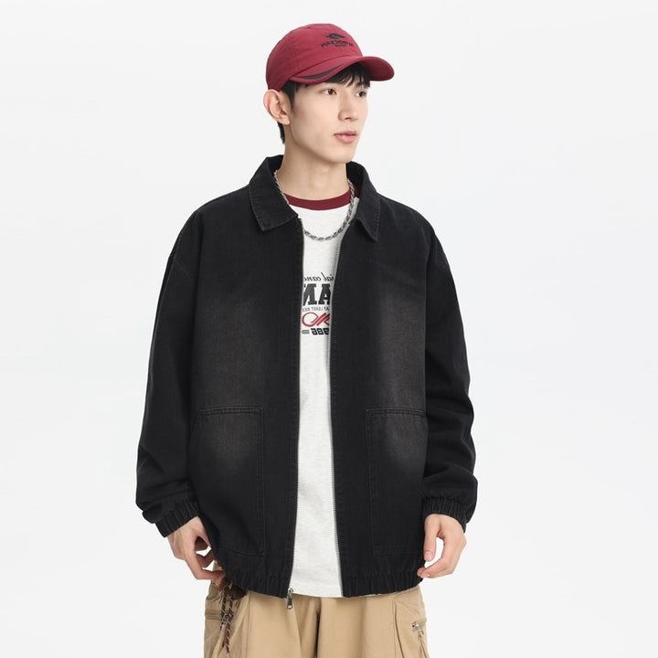 Casual denim jacket for men with elastic cuffs and practical pockets Lune London