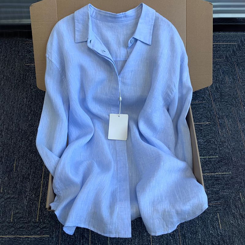 Ladies Lightweight Blouse Made of Breathable Linen with Casual Cut Lune London