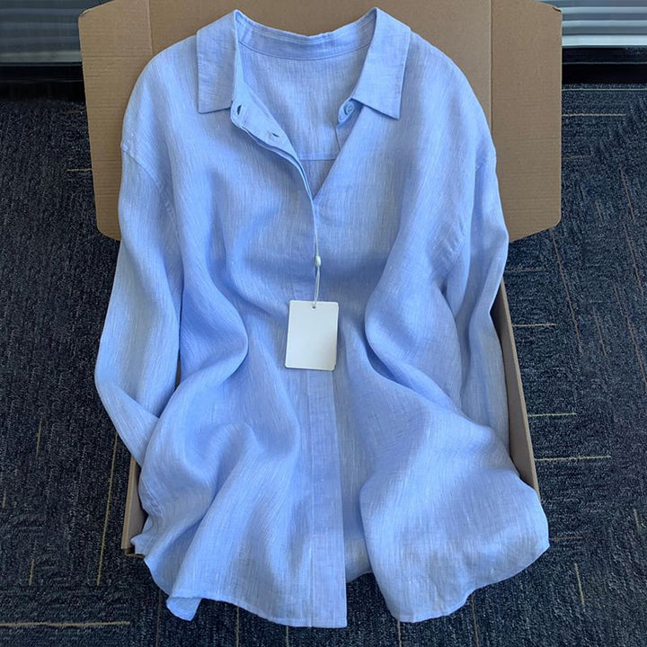 Ladies Lightweight Blouse Made of Breathable Linen with Casual Cut Lune London