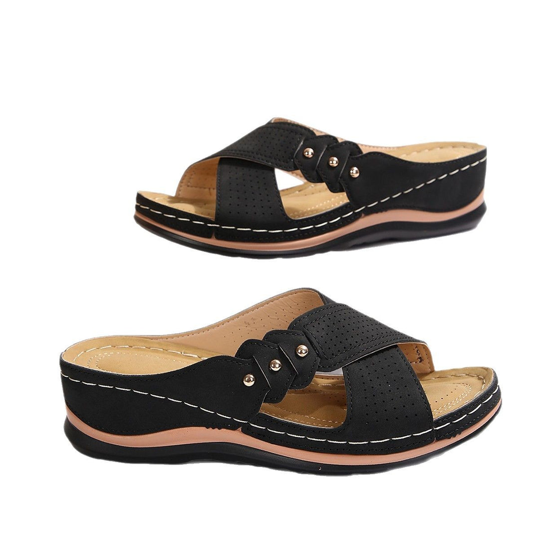 Lune London Elegant Perforated Slip-on Sandals for Women