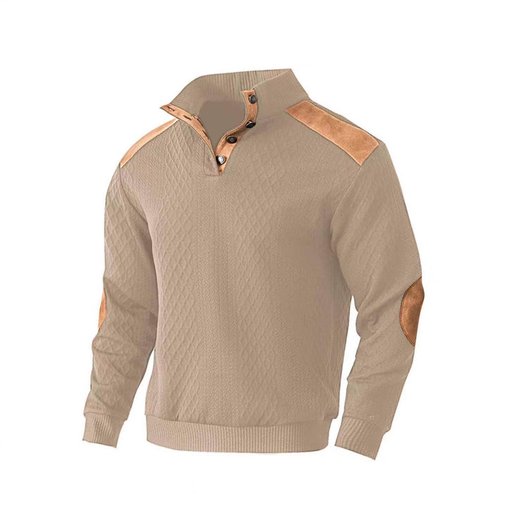 Knitted sweater for men with a unique high collar and trendy details Lune London