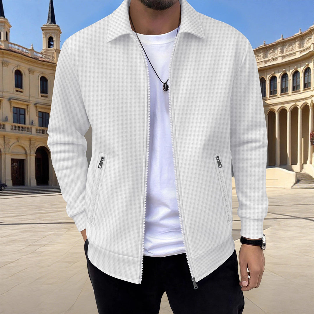 Modern knitted jacket for men with practical zip pockets and trendy design Lune London