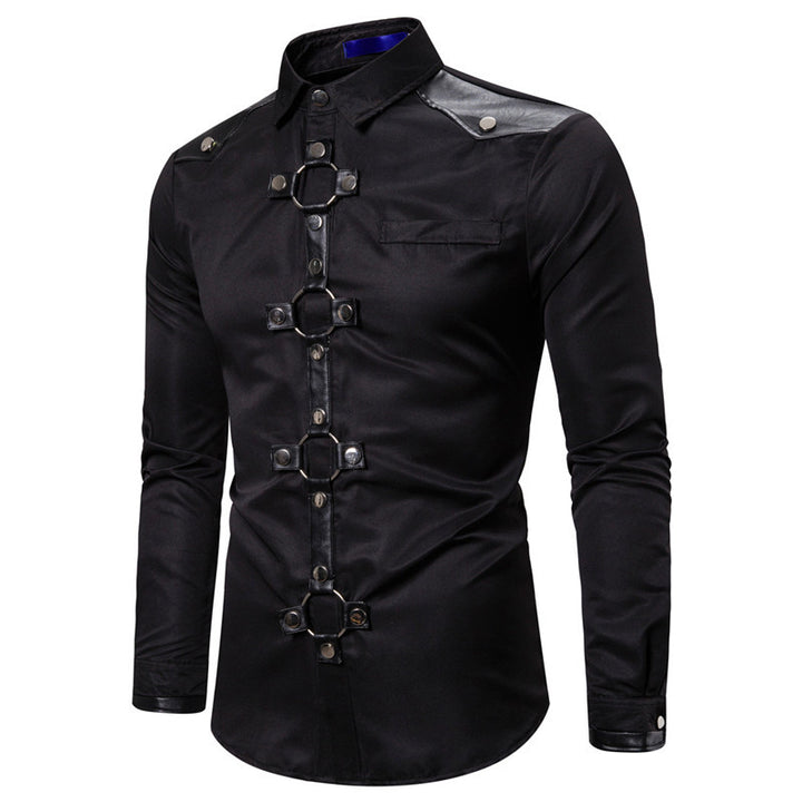 Modern long-sleeve shirt for men with stylish ring detail Lune London