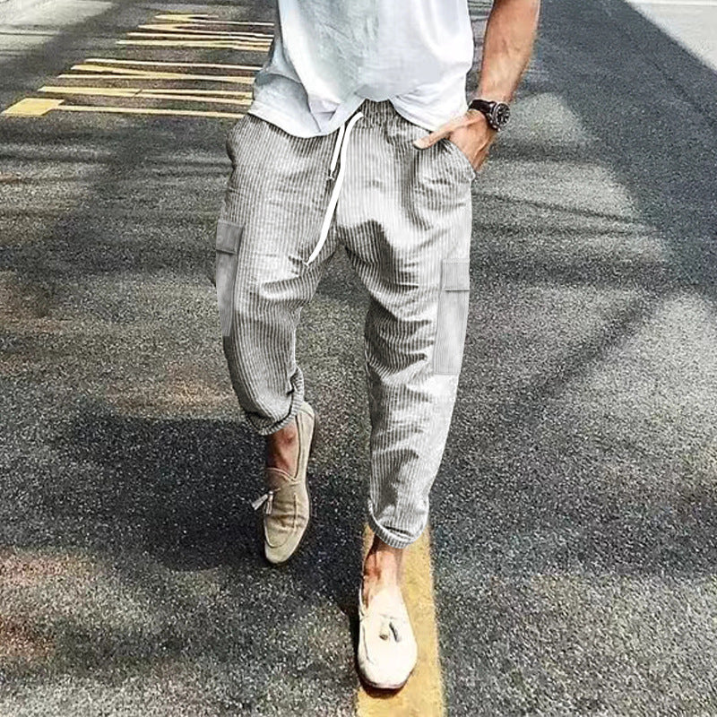 Casual cargo pants for men with adjustable waistband and practical side pockets Lune London