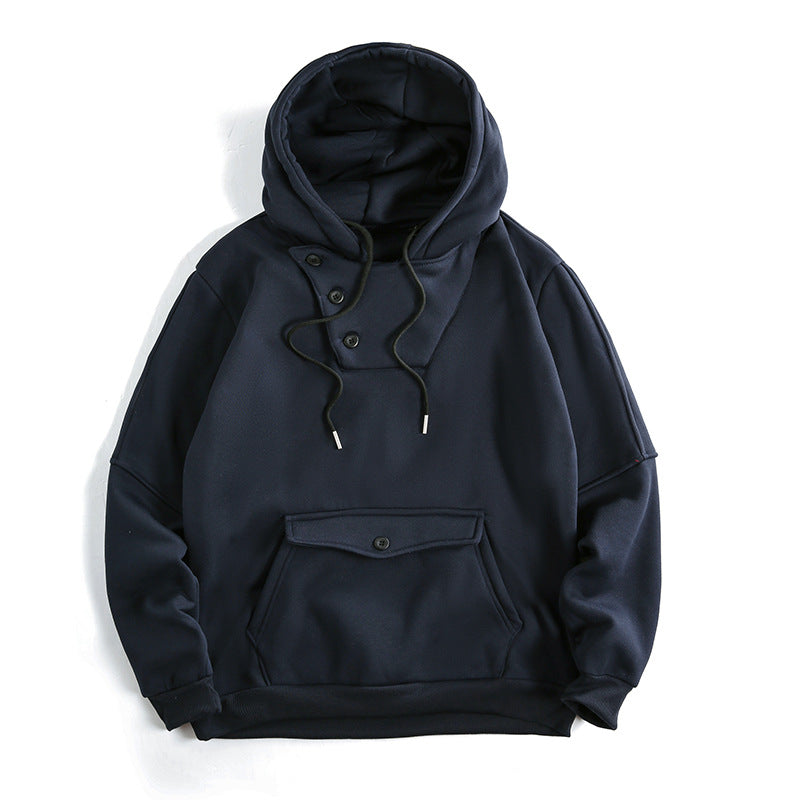 Men's casual hoodie with button details and practical pockets Lune London