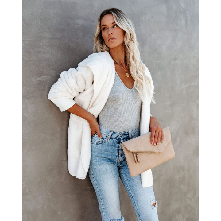 Women Hooded Cozy Jacket in Soft Material Lune London