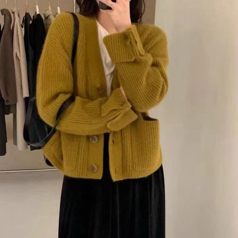 Cardigan en tricot épais pour femmes avec poches Chic & Stil