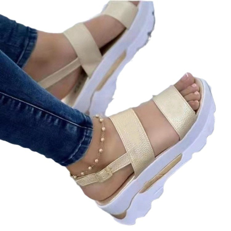 Women's platform sandals with wide adjustable straps and non-slip sole Lune London