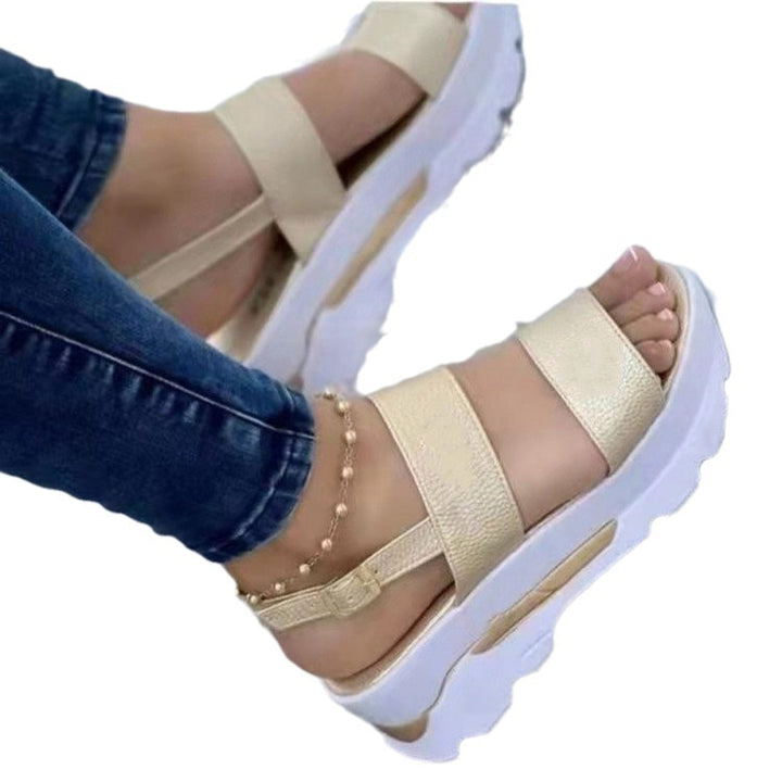 Women's platform sandals with wide adjustable straps and non-slip sole Lune London