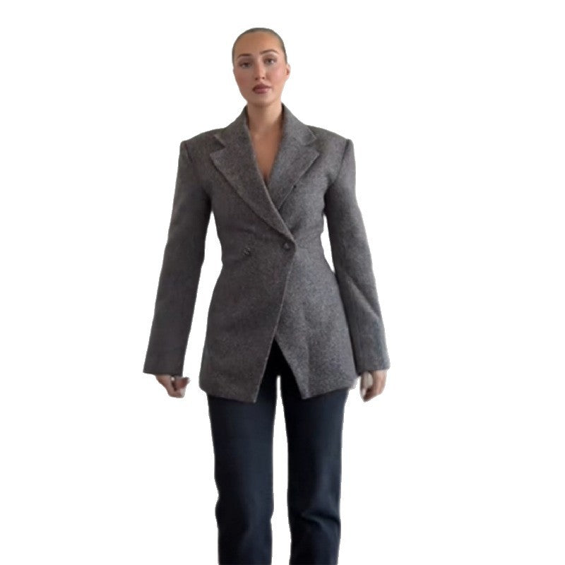 Ladies oversized blazer elegant with structured fabric Lune London