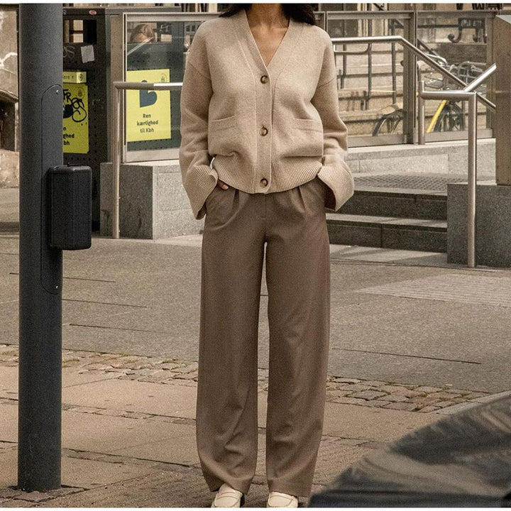 Women's knitted jacket with an elegant cut and oversized sleeves Lune London