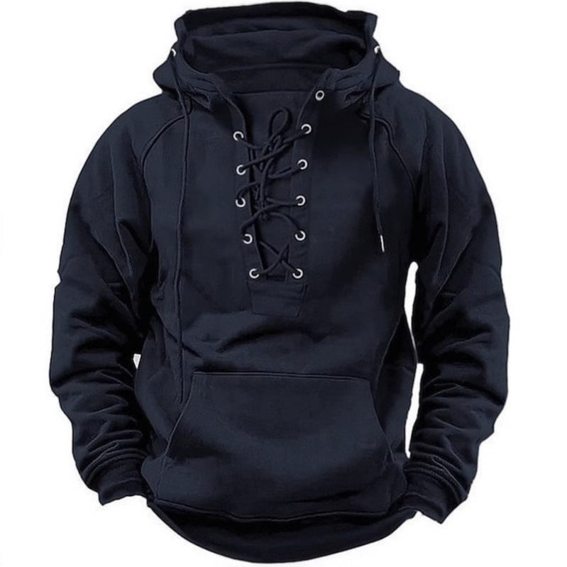 Men's hoodie with trendy lacing and soft inner lining Lune London